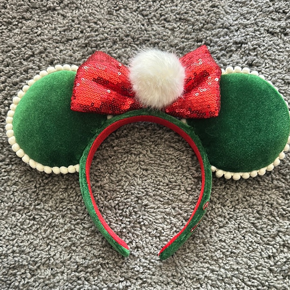 Disney Green and Red Sequin Minnie Mouse Ears